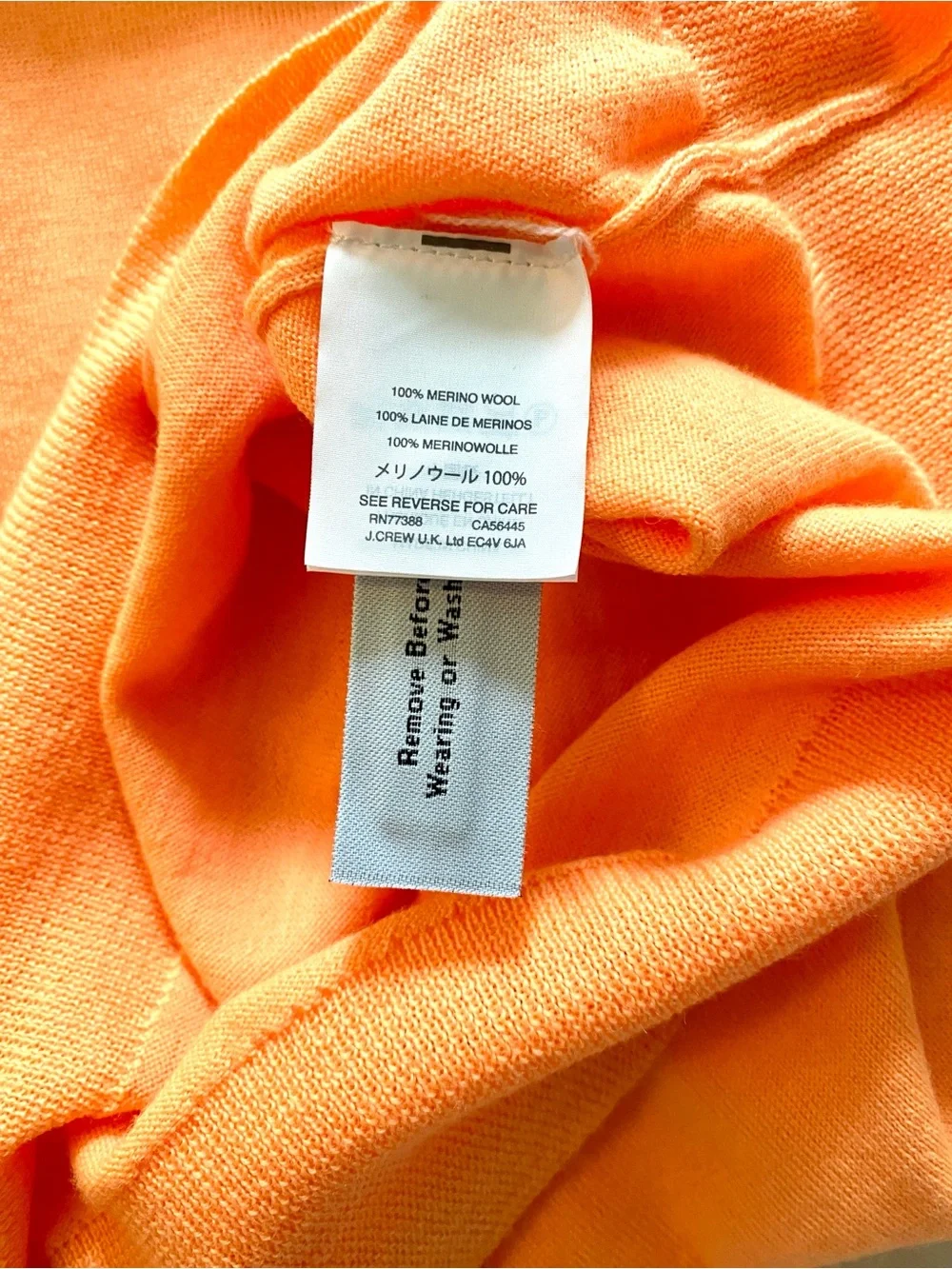 J. Crew Tippi Merino Sweater in Peach-Orange